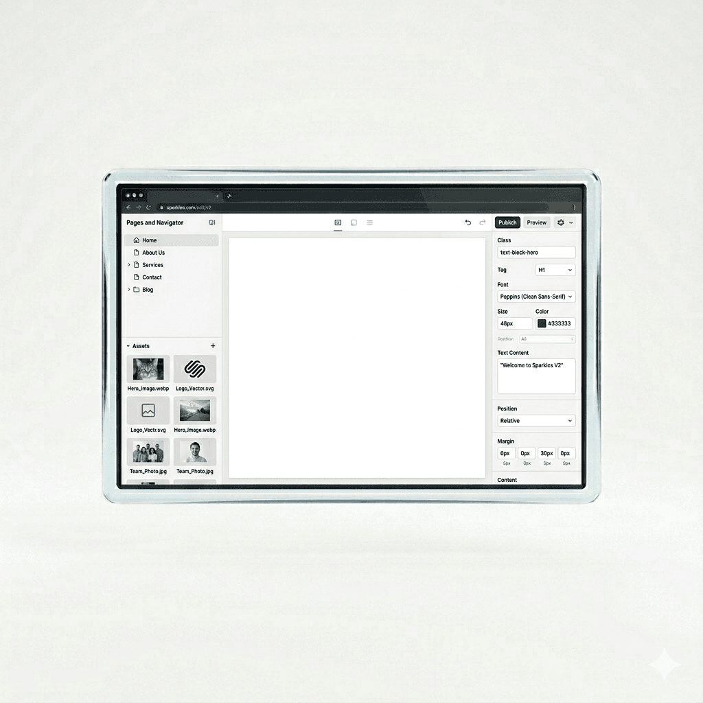 Angefangene Website Beispiel